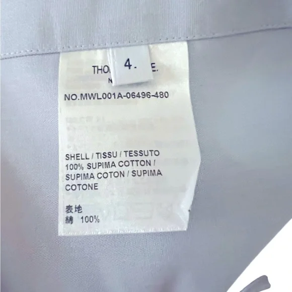 Thom Browne Oxford Classic Fit 4-Bar Stripe Blue Long Sleeve Shirt Size 4 US XL - Picture 5 of 9